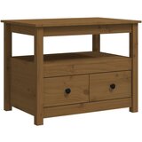 Maison Chic Klubska mizica - kavna mizica - Nizka mizica medeno rjava 71x49x55 cm trdna borovina, (21754279) Cene