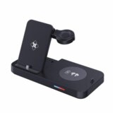 Bežični punjač B-19 4u1 za 2x iPhone,Airpods,Apple Watch 15W crni