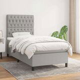  Box spring postelja z vzmetnico svetlo siv 100x200 cm blago, (20723595) | Shoptok.si
