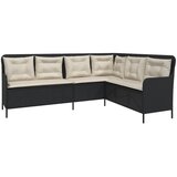  Vrtna sofa L-oblika s jastucima crna od poliratana | shoptok.hr