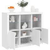  The Living Store Komoda z LED diodami 3 kosi bel inženirski les - Komoda, (21442501) Cene