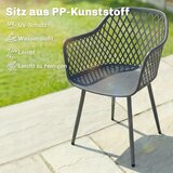  Set od 4 plastične vrtne stolice s naslonima UV otporne 56x51x84 cm tamno sive | shoptok.hr