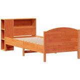 vidaXL Knjižna postelja brez vzmetnice vošč. rjava 75x190 cm borovina | Shoptok.si