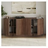 Hanah home Komoda v orehovem dekorju z luknjo za kable v temni naravni barvi 180x80x45 cm Dorma – | Shoptok.si