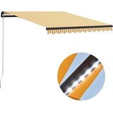 Tenda na ručno uvlačenje s LED svjetlima 300x250 cm žuto-bijela | shoptok.hr