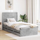  Okvir za krevet s pohranom i uzglavljem Betonska siva - Betonska siva 90 x 190 cm Cijene