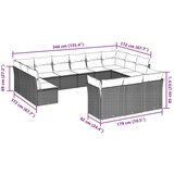  13-dijelni set vrtnih sofa poliratan s jastucima svijetlosivi | shoptok.hr