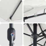 vidaXL Vrtni dežnik Peščena 385 x 209 x 244 cm blago | Shoptok.si