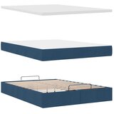  Otomanski okvir kreveta s madracem plavi 140x200cm od tkanine | shoptok.hr