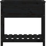  Sadilica s policom crna 82,5x34,5x81 cm od masivne borovine | shoptok.hr