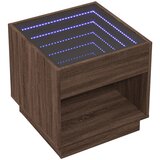  Noćni ormarić s beskonačnim LED boja smeđeg hrasta 50x50x50 cm | shoptok.hr