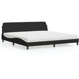  Krevet s madracem Dover crni 200x200 cm od tkanine | shoptok.hr