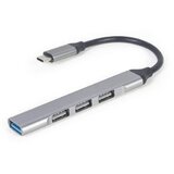  USB HUB GEMBIRD 4-port Type-C GEMBIRD (USB3 x 1 port, USB2 x 3 ports), silver, UHB-CM-U3P1U2P3-02 | Eponuda.ba