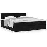 vidaXL Otomanski posteljni okvir z vzmetnico črn 200x200 cm blago | Shoptok.si