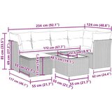vidaXL Vrtna garnitura - 7-dijelni set vrtnih sofa od poliratana s jastucima crni - Crna sa spremištem 7 | shoptok.hr
