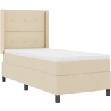 Box Spring Krevet s Madracem Krem 100x200 cm Tkanina | shoptok.hr