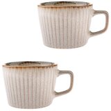 Dakls Kremno bele skodelice v kompletu za kapučino 2 ks iz kamenine 190 ml Tone – | Shoptok.si