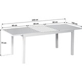 Gardenson Raztegljiva Vrtna Miza Ambia, Steklo, Aluminij, 180-240x100 | Shoptok.si