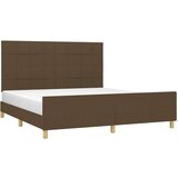  Posteljni okvir z vzglavjem temno rjav 180x200 cm blago, (20905080) | Shoptok.si