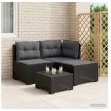 vidaXL Dvosjedni vrtni sofa s jastucima u ratan izgledu 3-sjedalo PP - Antracit Sofa + srednji + kutni s antracit jastučićem i jastučić Cijene