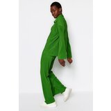 Trendyol Green Pleat and Regular Buttons, Knitted Top-Top Set | Shoptok.si