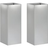  Vrtna saksija 2 kom. Srebrna 20 x 20 x 50 cm Pocinčani čelik | shoptok.hr