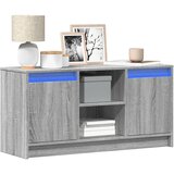  TV ormarić s LED svjetlima boja hrasta 100x34x50 cm drveni Siva Cene