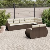  8-dijelni set vrtnih sofa s jastucima smeđi od poliratana | shoptok.hr