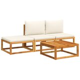 Maison Chic Seti vrtnega pohištva - Vrtna garnitura - Vrtni pohištvo set 4-delna z blazinami trden akacijev les, (21820529) | Shoptok.si