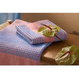 JUNA Modra/rožnata frotirna brisača iz organskega bombaža 50x100 cm Check – | Shoptok.si
