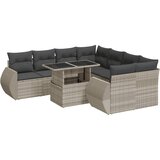  9-dijelni set vrtnih sofa od poliratana s jastucima svjetlosivi | shoptok.hr