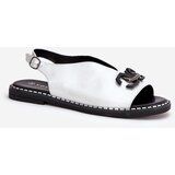 Boto Flat Heeled Sandals With Decoration Eco Leather Silver Tillireta | Shoptok.si