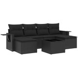  7-dijelni set vrtnih sofa od poliratana s jastucima crni | shoptok.hr