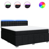 vidaXL Box spring postelja z vzmetnico črna 180x200 cm blago, (21308614) | Shoptok.si