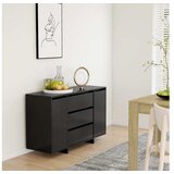  Komoda s 3 predali črna 120x41x75 cm iverna plošča | Shoptok.si