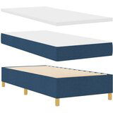 vidaXL Box Spring Bed z vzmetnico Modra 90x200 cm Tkanina, (22081070) | Shoptok.si