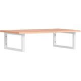  Zidna polica za umivaonik od čelika i masivne hrastovine Smeđa 80 x 50 x 2 cm | Shoptok.si
