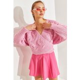 Bianco Lucci Women's Braided Tie Knitwear Cardigan Cijene