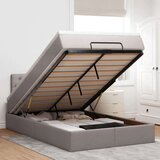 vidaXL Otomanski posteljni okvir z vzmetnico taupe 120x200 cm blago | Shoptok.si