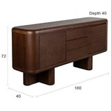 Dutchbone Komoda v jesenovem dekorju v temni naravni barvi 160x72x40 cm Herman – | Shoptok.si