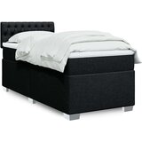 vidaXL Box spring postelja z vzmetnico črn 90x190 cm blago | Shoptok.si