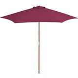 vidaXL Zunanji senčnik z lesenim drogom 270 cm bordo rdeč Cene