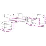  3-dijelni set sofa s jastucima crna od umjetne kože | shoptok.hr