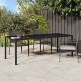 vidaXL Vrtnja jedilna miza Rjava 250 x 100 x 75 cm Poly ratan | Shoptok.si