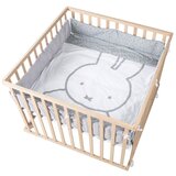Roba Bela/siva zaščitna obza posteljico iz mešanice bombaža 96 cm Miffy – | Shoptok.si
