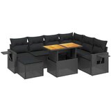  8-dijelni set vrtnih sofa od poliratana s jastucima crni | shoptok.hr