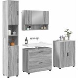  Set namještaja za kupaonicu 4 kom. Siva Sonoma 35 x 30 x 192 cm | shoptok.hr