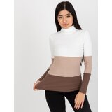 RUE PARIS Blouse-RV-BZ-8465.36X-white-brown | shoptok.hr