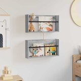  Polica za časopise s policom 2 pcs Siva Sonoma 60 x 12 x 30 cm | shoptok.hr