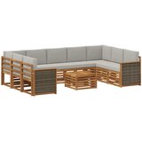  Set vanjskih sofa 10 kom. Prirodna i svjetlosiva | shoptok.hr